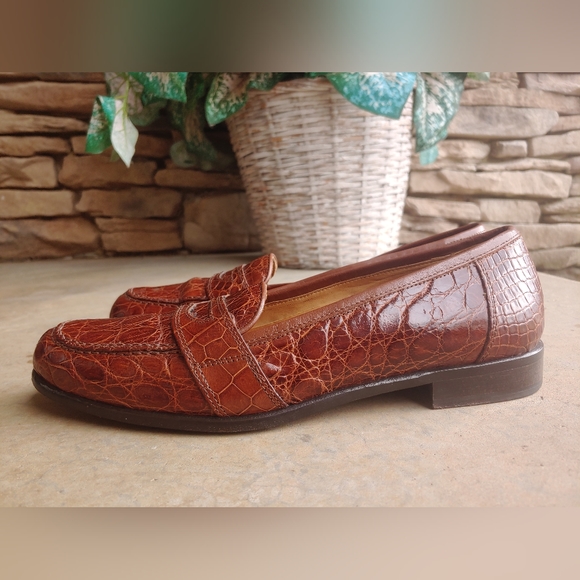 Zelli Palm Beach Genuine Crocodile Cognac Loafer main image 9